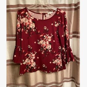 Long sleeve floral blouse